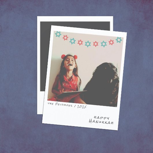 懐かしいインスタントフォトハヌッカホリデーカード シーズンカード