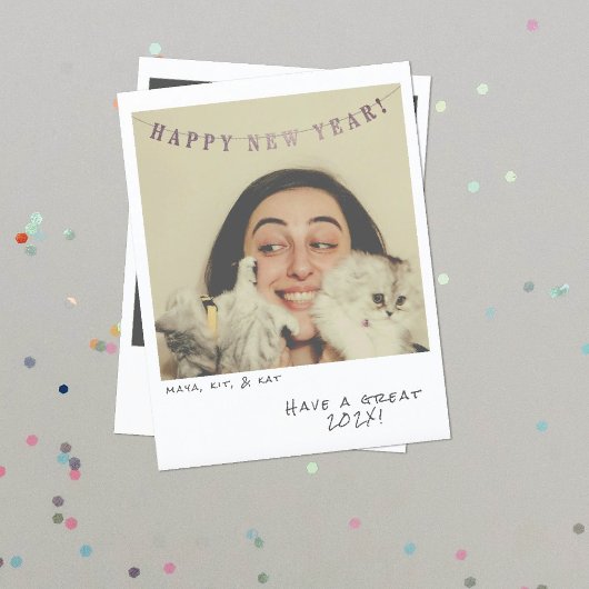 懐かしいインスタントフォト年賀状 シーズンカード