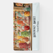 懐かしいカラフルレトロキャンディーショップスイーツストア 横断幕 (縦)