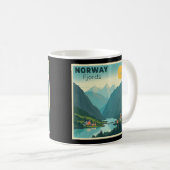 懐かしいクラシック旅行のポスター – Norway Fjords コーヒーマグカップ (正面右)