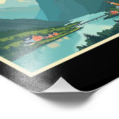 懐かしいクラシック旅行のポスター – Norway Fjords フォトプリント (角)