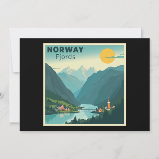 懐かしいクラシック旅行のポスター – Norway Fjords 招待状 (正面)