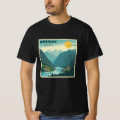 懐かしいクラシック旅行のポスター – Norway Fjords Tシャツ (正面)