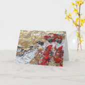 懐かしいクリスマスのポストカード カード (黄色い花)