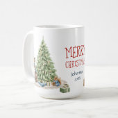 懐かしいクリスマスの可愛い動物の思い出 コーヒーマグカップ (正面左)