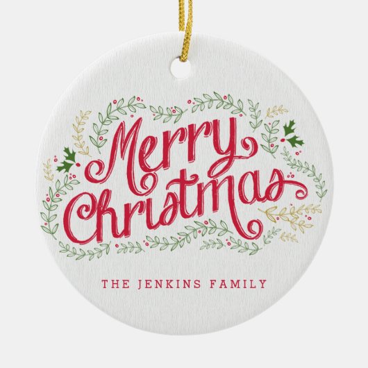 懐かしいクリスマスカスタムオーナメント ガラスオーナメント (正面)