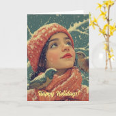 懐かしいクリスマスカード カード (黄色い花)