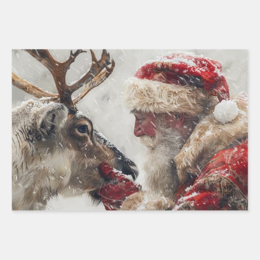 懐かしいクリスマスシーナリーサンタ ラッピングペーパーシート (正面2)