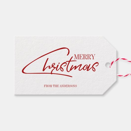 懐かしいクリスマススクリプトホリデーギフトラベル ギフトタグ (正面(横))