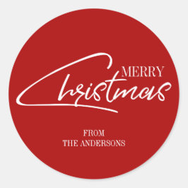 懐かしいクリスマススクリプトホリデーステッカー ラウンドシール