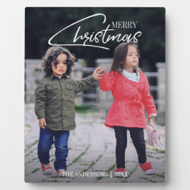 懐かしいクリスマススクリプトホリデーテーブルトッププラーク フォトプラーク