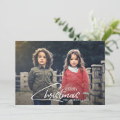 懐かしいクリスマススクリプトホリデーフォトカード シーズンカード (スタンド正面)