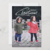 懐かしいクリスマススクリプトホリデーフォトカード シーズンカード (正面)