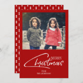 懐かしいクリスマススクリプトホリデーフォトカード シーズンカード (正面/裏面)