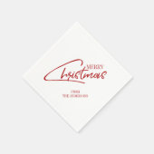 懐かしいクリスマススクリプトホリデーペーパーナプキン スタンダードカクテルナプキン (角)