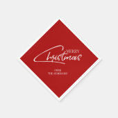 懐かしいクリスマススクリプトホリデーペーパーナプキン スタンダードカクテルナプキン (角)