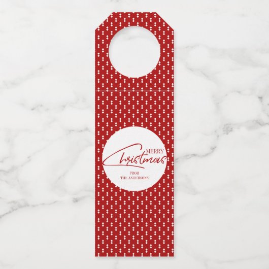 懐かしいクリスマススクリプトボトルハンガーラベル ボトルネックタグ (正面)