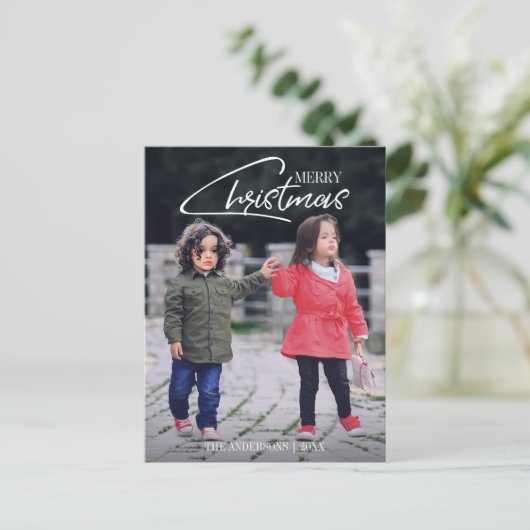 懐かしいクリスマススクリプト休日の写真はがき シーズンポストカード (スタンド正面)