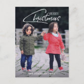 懐かしいクリスマススクリプト休日の写真はがき シーズンポストカード (正面)