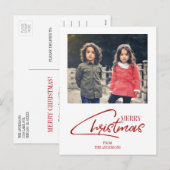 懐かしいクリスマススクリプト休日の写真はがき シーズンポストカード (正面/裏面)