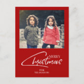 懐かしいクリスマススクリプト休日の写真はがき シーズンポストカード (正面)