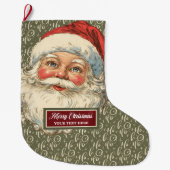 懐かしいクリスマスストッキングヴィンテージオールドファッションド ラージクリスマスストッキング (正面)