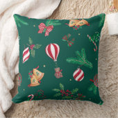 懐かしいクリスマステディベアーズボーブルグリーン クッション (ブランケット)