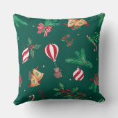 懐かしいクリスマステディベアーズボーブルグリーン クッション (裏面)