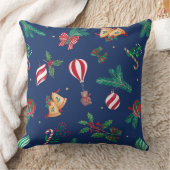 懐かしいクリスマステディベアーズボーブルブルー クッション (ブランケット)