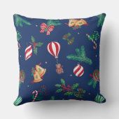 懐かしいクリスマステディベアーズボーブルブルー クッション (裏面)