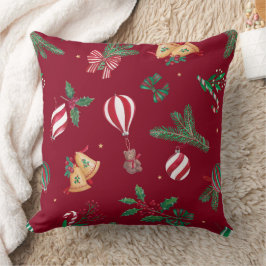 懐かしいクリスマステディベアーズボーブルレッド クッション