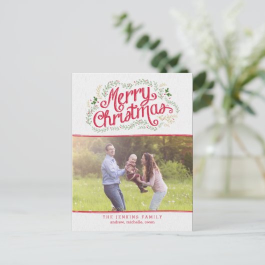 懐かしいクリスマスフォトカードはがき シーズンポストカード (スタンド正面)