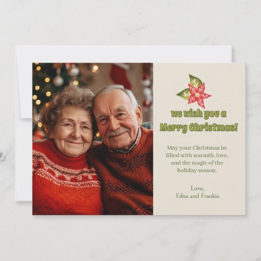 懐かしいクリスマスフォト伝統的ホリデーカワイイ シーズンカード (正面)