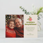 懐かしいクリスマスフォト伝統的ホリデーカワイイ シーズンカード (スタンド正面)