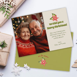 懐かしいクリスマスフォト伝統的ホリデーカワイイ シーズンカード