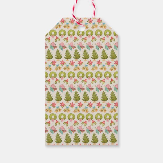 懐かしいクリスマスモダンカラフルタイポグラフィ ギフトタグ (裏面)