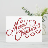 懐かしいクリスマスレッドスクリプトカスタム文字 シーズンカード (スタンド正面)