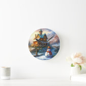 懐かしいクリスマス雪だるま | ヴィンテージコテージ ラウンド壁時計 (ホーム)