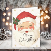 懐かしいサンタクロース楽しいクリスマスパーソナライズされた シーズンカード
