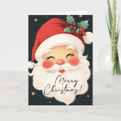 懐かしいサンタクロースMerry Christmas Holiday カード (正面)