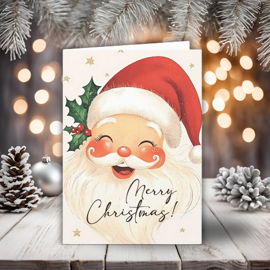 懐かしいサンタメリークリスマスパーソナライズされた シーズンカード