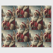 懐かしいサンタ ラッピングペーパー (フラット)