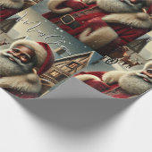 懐かしいサンタ ラッピングペーパー (角)