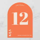 懐かしいチャームレトロ結婚のテーブル番号カード 招待状 (正面)