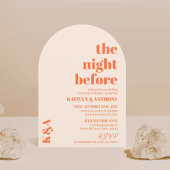 懐かしいチャームレトロ結婚のリハーサルディナー 招待状