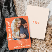 懐かしいチャーム結婚レトロの写真 サンキューカード