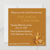 懐かしいティータイムシップと赤ちゃんシャワーを参照 招待状 (裏面)