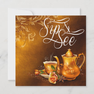 懐かしいティータイムシップと赤ちゃんシャワーを参照 招待状