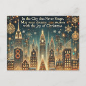 懐かしいニューヨーククリスマス – 象徴的な休日 シーズンポストカード (正面)