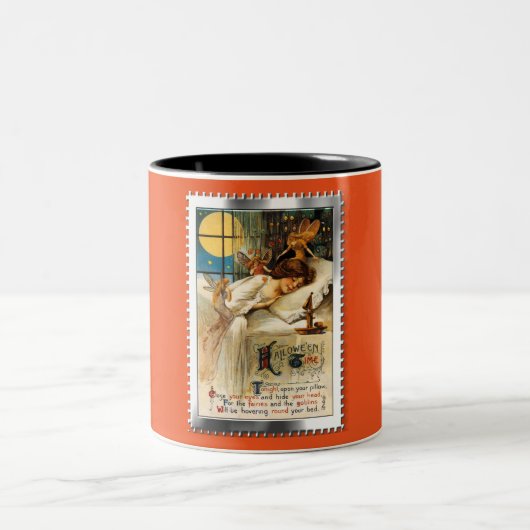 懐かしいハロウィンスランバーゴブリンと妖精 ツートーンマグカップ (中央)